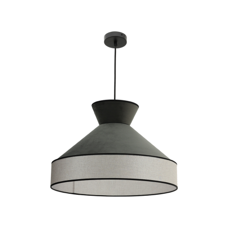 Suspension luminaire velours gris argenté 52 cm