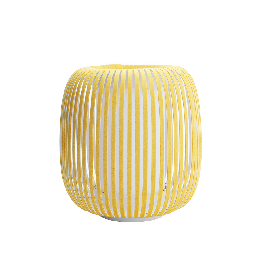 Lampe de table en velours jaune 24 cm