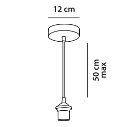 Monture pour suspension E27 - coloris noir