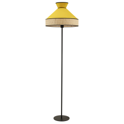 lampadaire en velours jaune moutarde