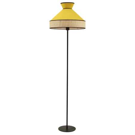 lampadaire en velours jaune moutarde