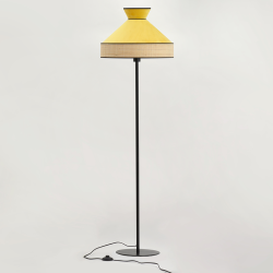 GATSBY - Lampadaire en velours jaune moutarde - Ø45x155 cm