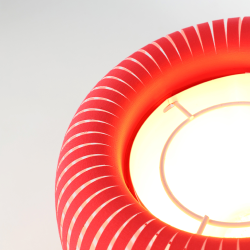 GRACE lampe de table velours rouge, style minimaliste design, détails 2