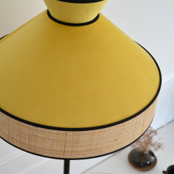 GATSBY - Lampadaire en velours jaune moutarde - Ø45x155 cm