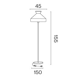 GATSBY - Lampadaire en velours jaune moutarde - Ø45x155 cm