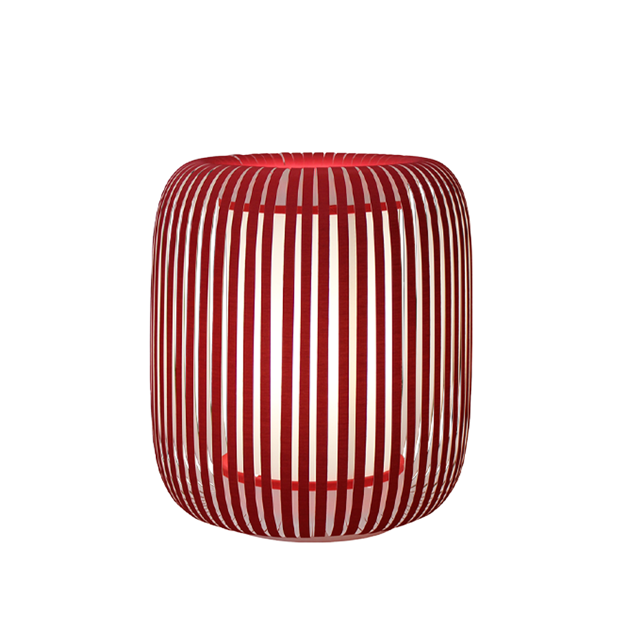 GRACE lampe de table velours rouge, style minimaliste design, image produit