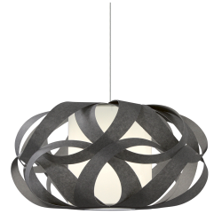 KIM - Suspension Luminaire Gris en Fibres Naturelles - Ø80 cm