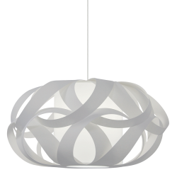 KIM - Suspension Luminaire Blanc en Fibres Naturelles - Ø80 cm