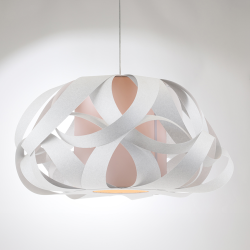 KIM - Suspension Luminaire Blanc en Fibres Naturelles - Ø80 cm