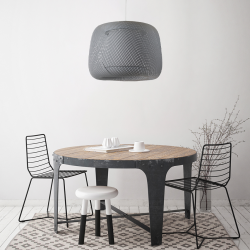 BONNIE suspension en chins gris, élégante ajourée design contemporain, image d'ambiance