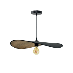 WAVE suspension luminaire noir  coton bois, Contemporain esthétique, minimaliste, image produit