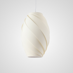 KELLY - Suspension luminaire blanc en chintz et polymère