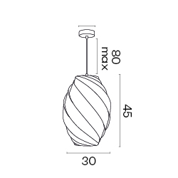 KELLY - Suspension luminaire doré en polymère - Ø30 cm