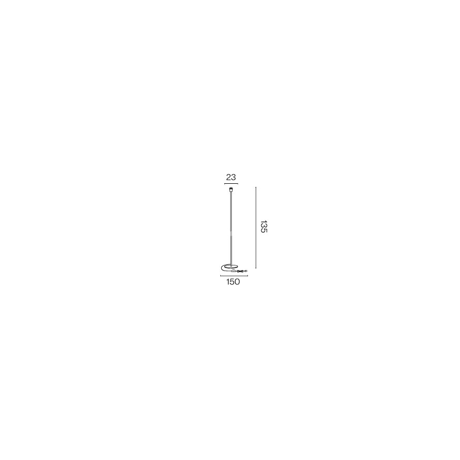 pied de lampadaire en métal blanc-hauteur 135cm-douille E27-SINAYA