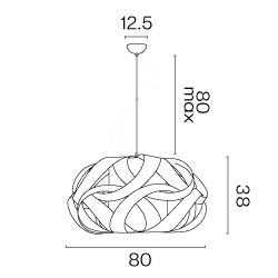 KIM suspension noire, design élégant sophistiqué minimaliste, image dimensions produit