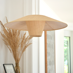 AZARA - Suspension luminaire en rotin naturel - Ø58 cm