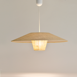 AZARA - Suspension luminaire en rotin naturel - Ø58 cm