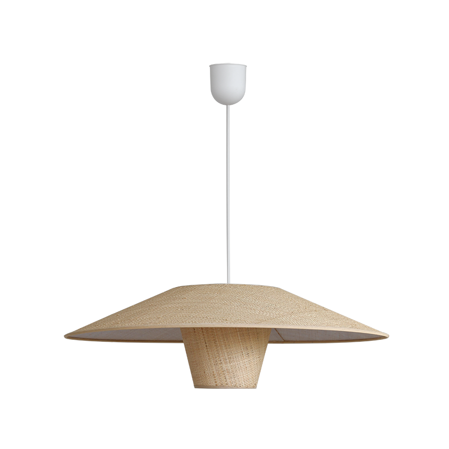 Suspension luminaire en rotin naturel 58 cm