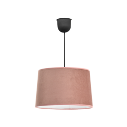 Suspension luminaire velours rose terracotta 28 cm