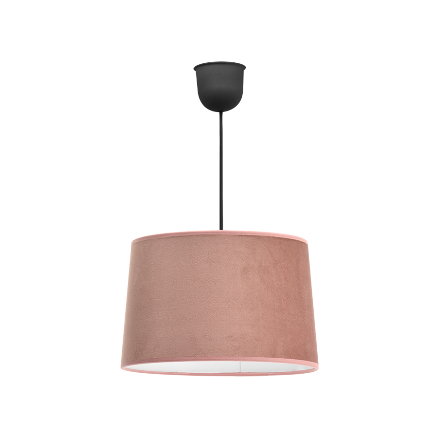 Suspension luminaire velours rose terracotta 28 cm