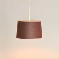 MARCIA - Suspension luminaire en velours rose terracotta - Ø28 cm