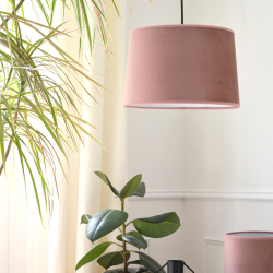 MARCIA - Suspension luminaire en velours rose terracotta - Ø28 cm