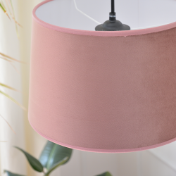 MARCIA - Suspension luminaire en velours rose terracotta - Ø28 cm