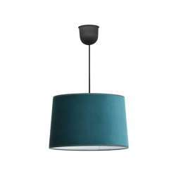 Suspension luminaire velours bleu turquoise 28 cm