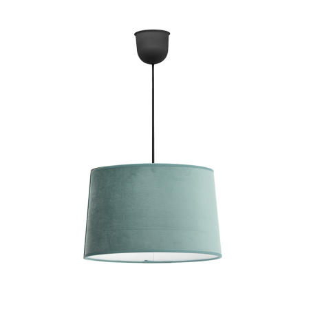 Suspension luminaire velours vert sauge 28 cm