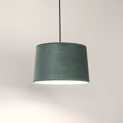 MARCIA - Suspension luminaire en velours vert sauge - Ø28 cm