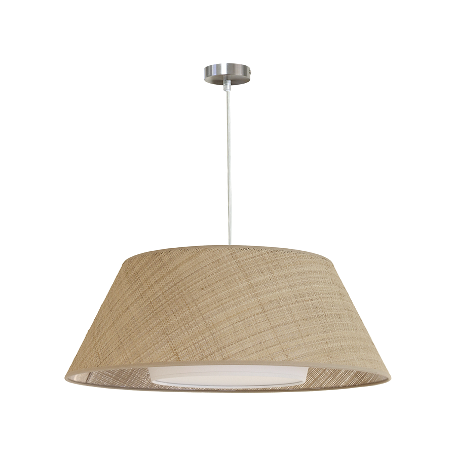 Suspension luminaire en coton et rotin 55 cm