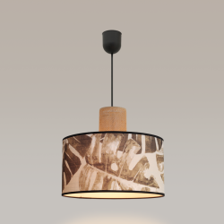 TABATA - Suspension luminaire à motif kenya - coton et sisal- Ø30 cm