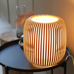 GRACE - Lampe de table en velours jaune doré - Ø24 cm