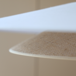 BOOMERANG - Suspension luminaire en coton blanc et sisal- Ø75 cm